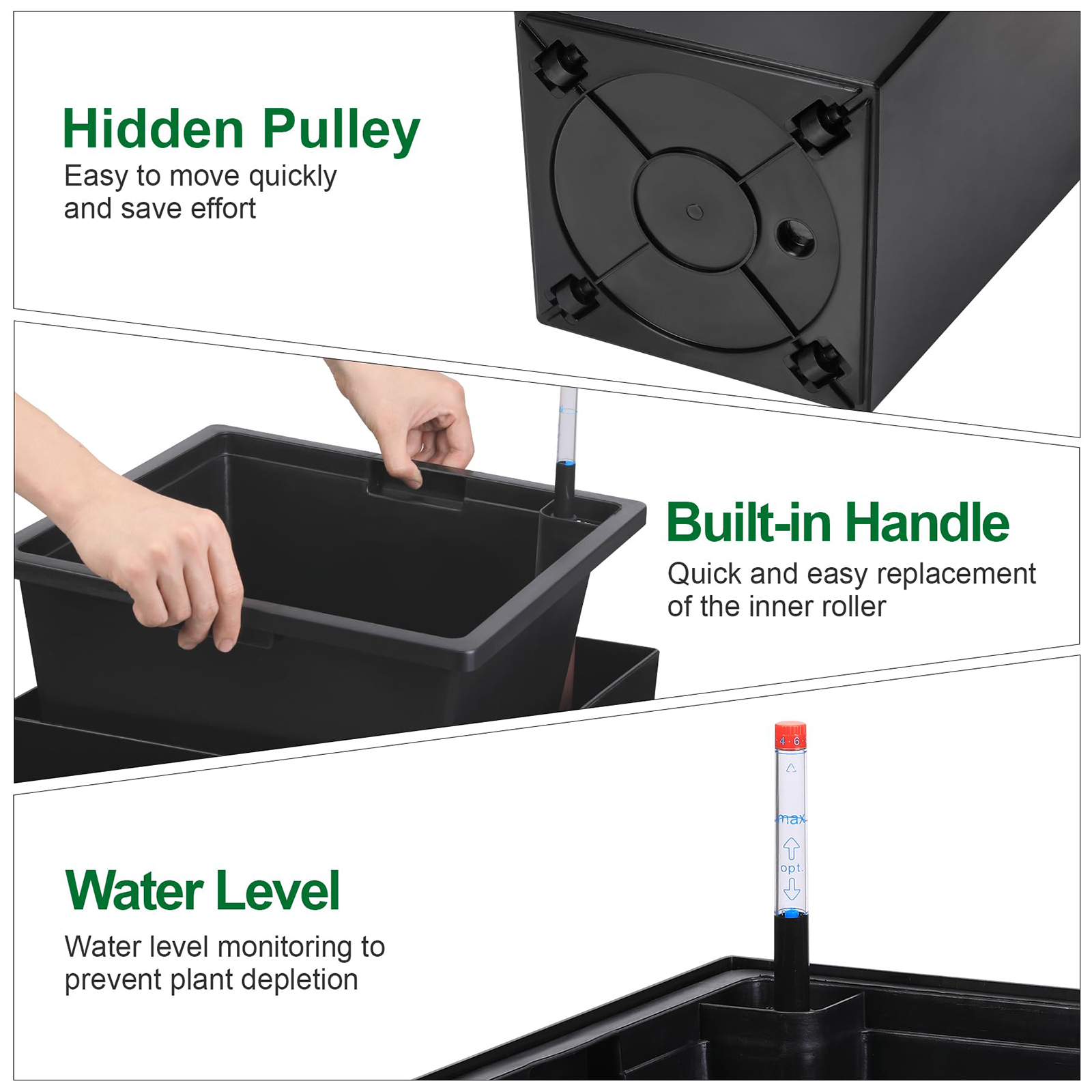 Set Of 2 30in Tall Planters Fo – Self Watering Insert recenzja i cena