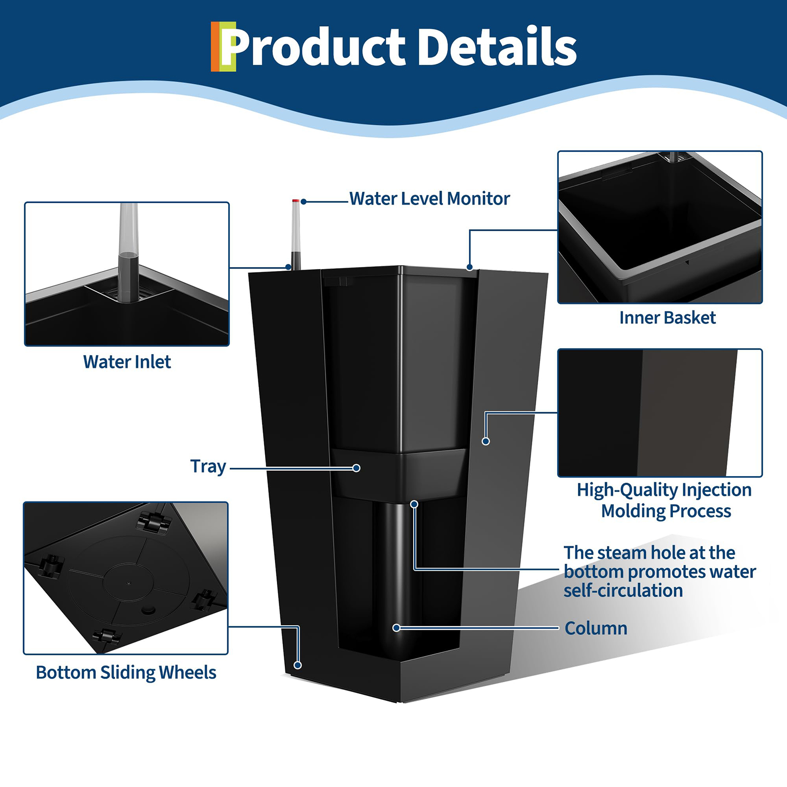 Set Of 2 30in Tall Planters Fo – Self Watering Insert recenzja i cena