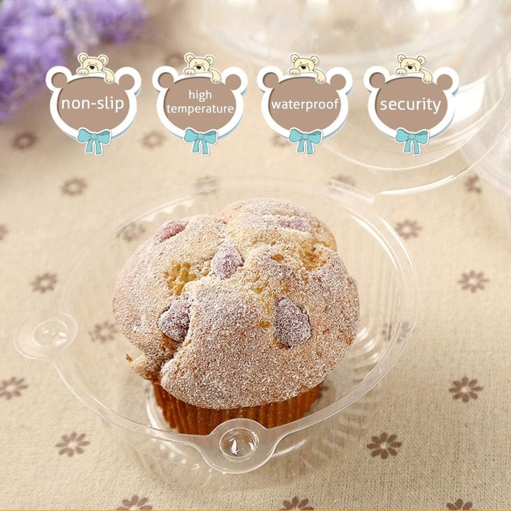 Cupcake Holders Individual,50  – Plastic Dome Clear recenzja i cena