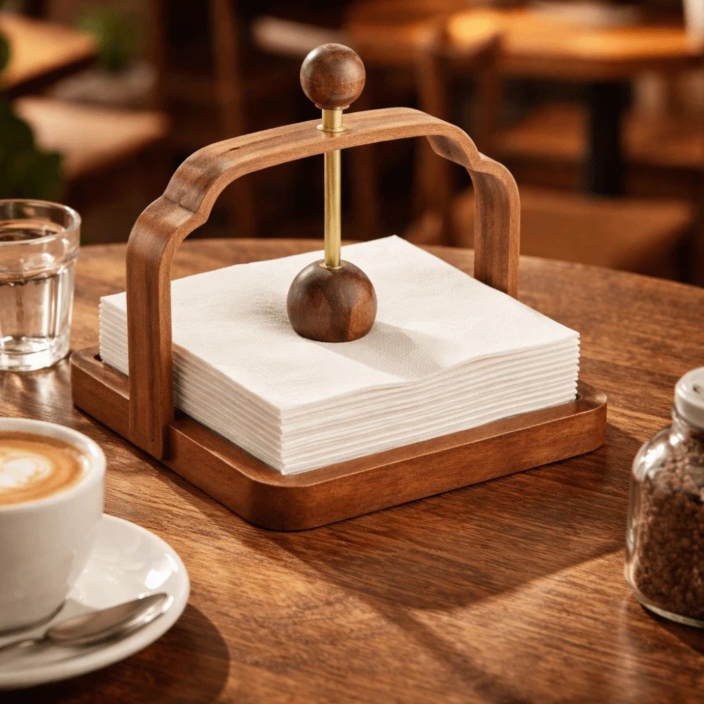 Napkin Stand Retro Walnut Wood – Agar Tissue Culture recenzja i cena