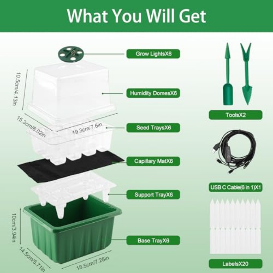 Seed Starter Tray with Light,  – Humidity Dome Kit recenzja i cena