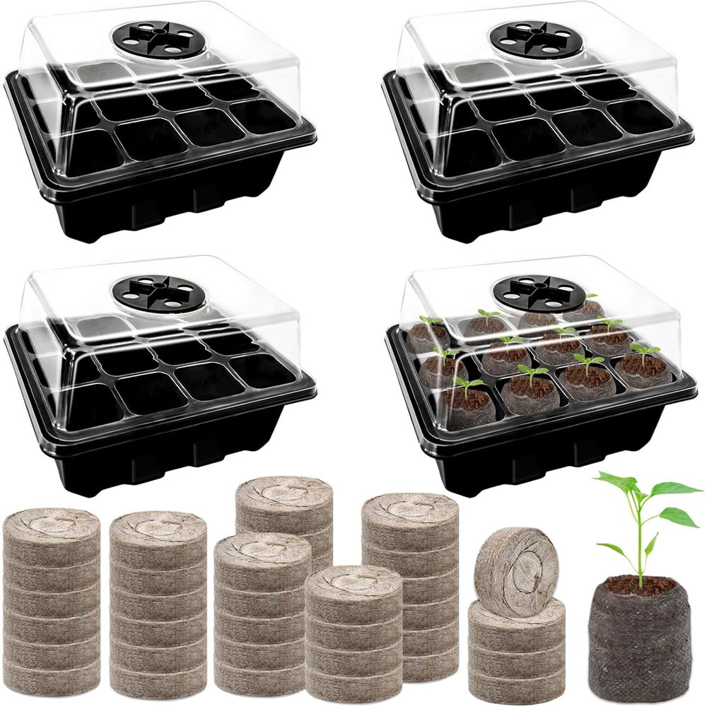 4 Pack Seed Starter Tray with  – Peat Pellet Tray recenzja i cena