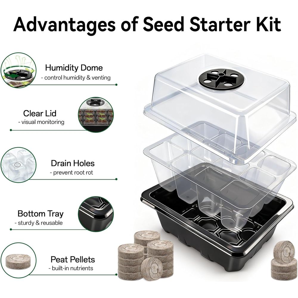 4 Pack Seed Starter Tray with  – Peat Pellet Tray recenzja i cena