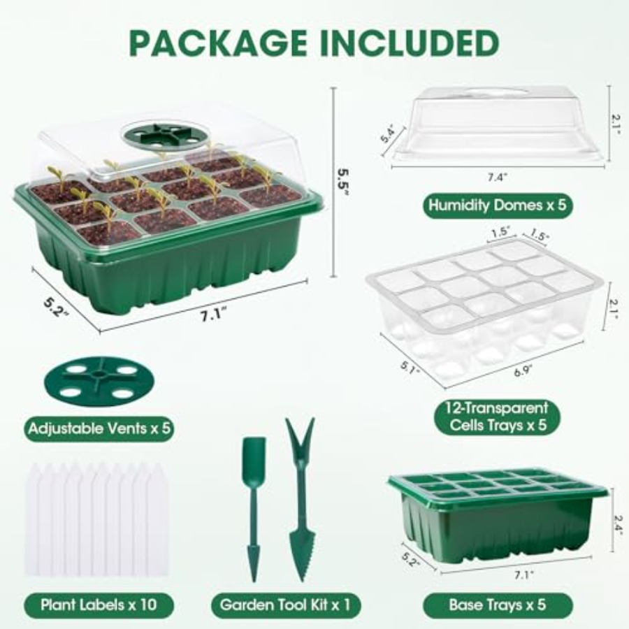 5 Packs Seed Starter Tray with – Humidity Dome Kit recenzja i cena